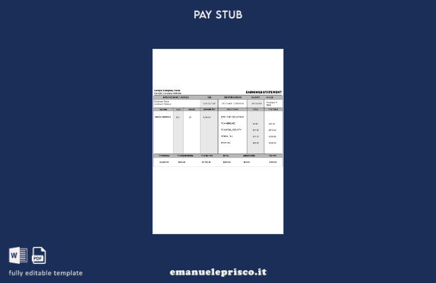 modello di dichiarazione dei guadagni lordi dei dipendenti in stile verificato